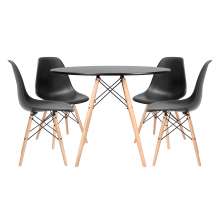 Conjunto - Mesa Eames 100 cm preto + 4 cadeiras Eames Eiffel DSW preto