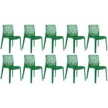 Kit 10 cadeiras Gruvyer jantar cozinha Verde