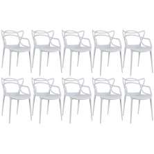 Kit 10 cadeiras Masters Allegra Cinza claro