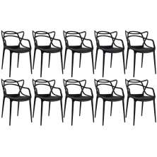 Kit 10 cadeiras Masters Allegra Preto