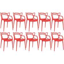 Kit 10 cadeiras Masters Allegra Vermelho