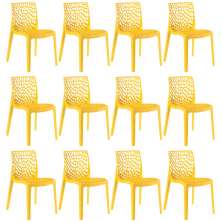 Kit 12 cadeiras Gruvyer Amarelo