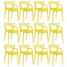 Kit 12 cadeiras Masters Allegra Amarelo