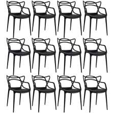 Kit 12 cadeiras Masters Allegra Preto