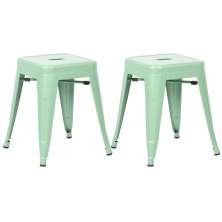 Kit 2 banquetas baixas Iron Tolix 45 cm Verde Claro