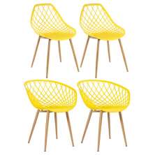 Kit 2 cadeiras Clarice Nest Sidera com braços + 2 cadeiras Cloe Amarelo