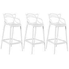 Kit 3 banquetas altas Masters Allegra 76 cm Branco