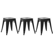 Kit 3 banquetas baixas Iron Tolix 45 cm Preto