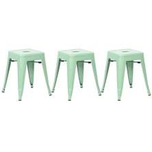 Kit 3 banquetas baixas Iron Tolix 45 cm Verde Claro