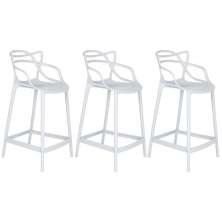 Kit 3 banquetas médias Masters Allegra 66 cm Branco