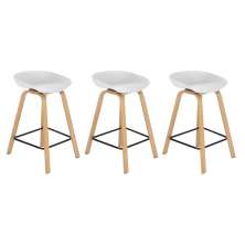Kit 3 banquetas médias bancada cozinha Cassia BD 66 cm Branco
