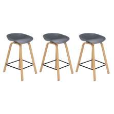 Kit 3 banquetas médias bancada cozinha Cassia BD 66 cm Cinza Escuro