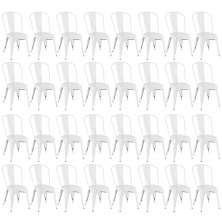 Kit 32 cadeiras Iron Tolix design indutrial jantar cozinha Branco