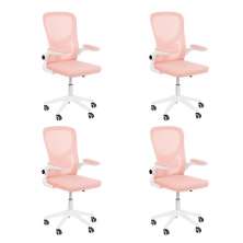 Kit 4 Cadeiras escritório rodizio office Bytes Rosa claro