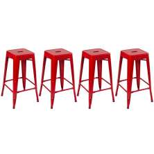 Kit 4 banquetas altas Iron Tolix 76 cm Vermelho