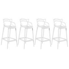 Kit 4 banquetas altas Masters Allegra 76 cm Branco