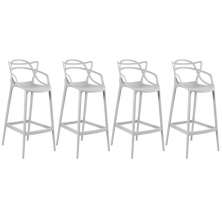 Kit 4 banquetas altas Masters Allegra 76 cm Cinza claro