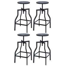Kit 4 banquetas altas retro loft bancada industrial Turner Preto