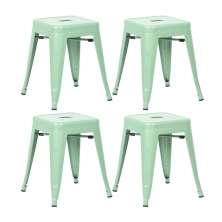Kit 4 banquetas baixas Iron Tolix 45 cm Verde Claro