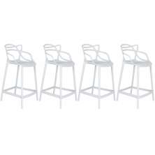 Kit 4 banquetas médias Masters Allegra 66 cm Branco