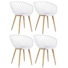 Kit 4 cadeiras Clarice Nest Sidera com apoio de braços Branco
