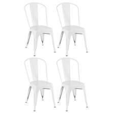 Kit 4 cadeiras Iron Tolix design indutrial jantar cozinha Branco