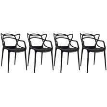 Kit 4 cadeiras Masters Allegra Preto