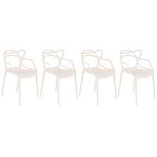 Kit 4 cadeiras design jantar cozinha Masters Allegra Creme