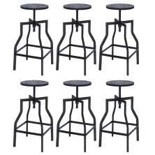 Kit 6 banquetas altas retro loft bancada industrial Turner Preto