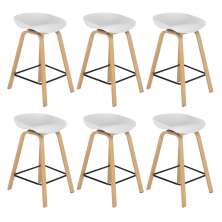 Kit 6 banquetas médias bancada cozinha Cassia BD 66 cm Branco