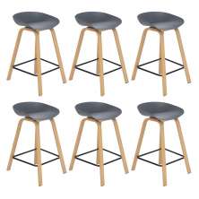 Kit 6 banquetas médias bancada cozinha Cassia BD 66 cm Cinza Escuro