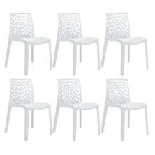 Kit 6 cadeiras Gruvyer Branco