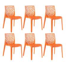 Kit 6 cadeiras Gruvyer Laranja