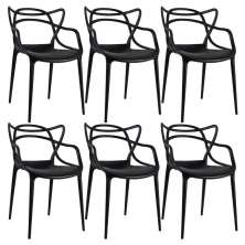 Kit 6 cadeiras Masters Allegra Preto