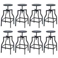 Kit 8 banquetas altas retro loft bancada industrial Turner Preto