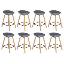 Kit 8 banquetas médias bancada cozinha Cassia BD 66 cm Cinza Escuro