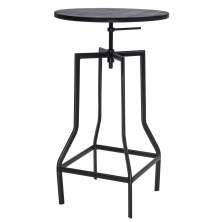 Mesa alta bistro bar industrial tampo madeira loft Turner Preto