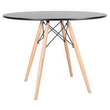 Mesa de jantar redonda Eames Eiffel - Wood - Tampo de MDF - 100 cm - Preto
