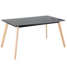 Mesa de jantar retangular Leda 80 x 140 cm Preto