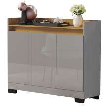 Aparador Buffet Sala Lorde 3 Portas Onix/Mel