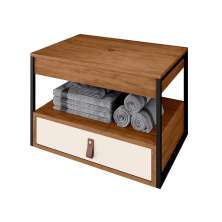 Gabinete para Banheiro Harley com 1 Gaveta Preto/Canela/Off White
