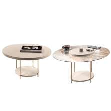 Kit de Mesa de Centro Sky com Pés em Aço e Tampo Vidro e MDF Off White