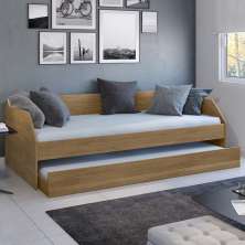 Sofá Cama Bicama Fender 2 Lugares Com Auxiliar Amendoa