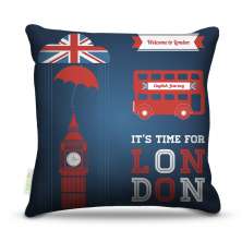Almofada 45 x 45cm  Nerderia e Lojaria London time colorido