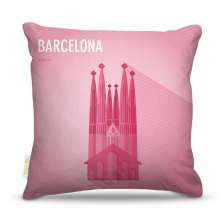 Almofada 45 x 45cm  Nerderia e Lojaria barcelona vetor colorido