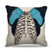 Almofada 45 x 45cm  Nerderia e Lojaria butterfly bone colorido