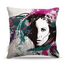 Almofada 45 x 45cm  Nerderia e Lojaria face mulher paint 2 colorido