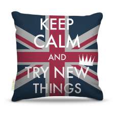 Almofada 45 x 45cm  Nerderia e Lojaria kepp calm england colorido