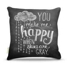 Almofada 45 x 45cm  Nerderia e Lojaria lousa you make me happy colorido
