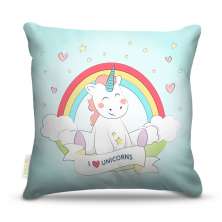 Almofada 45 x 45cm  Nerderia e Lojaria love unicorns colorido